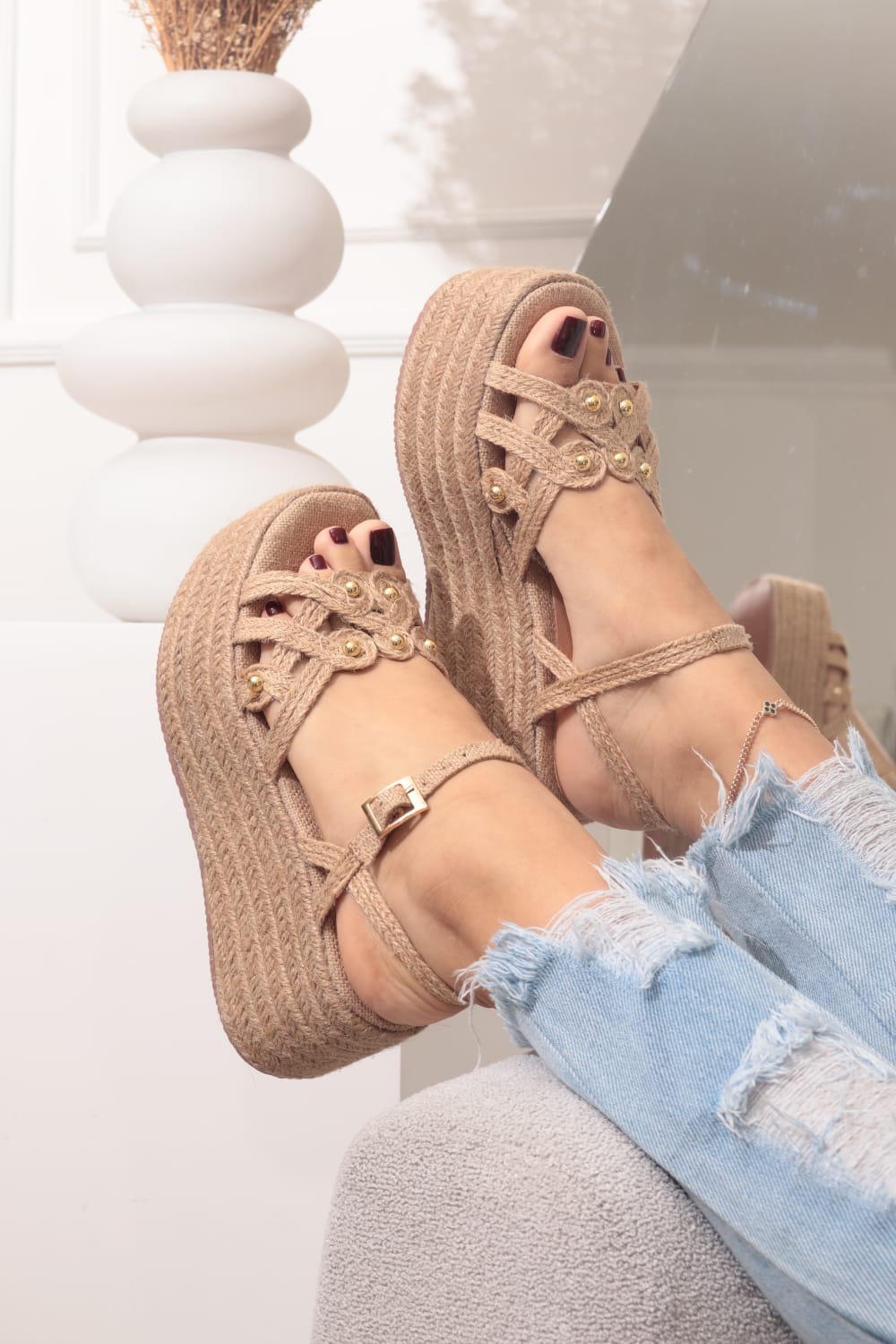 sandalia plataforma en yute Diamante 6