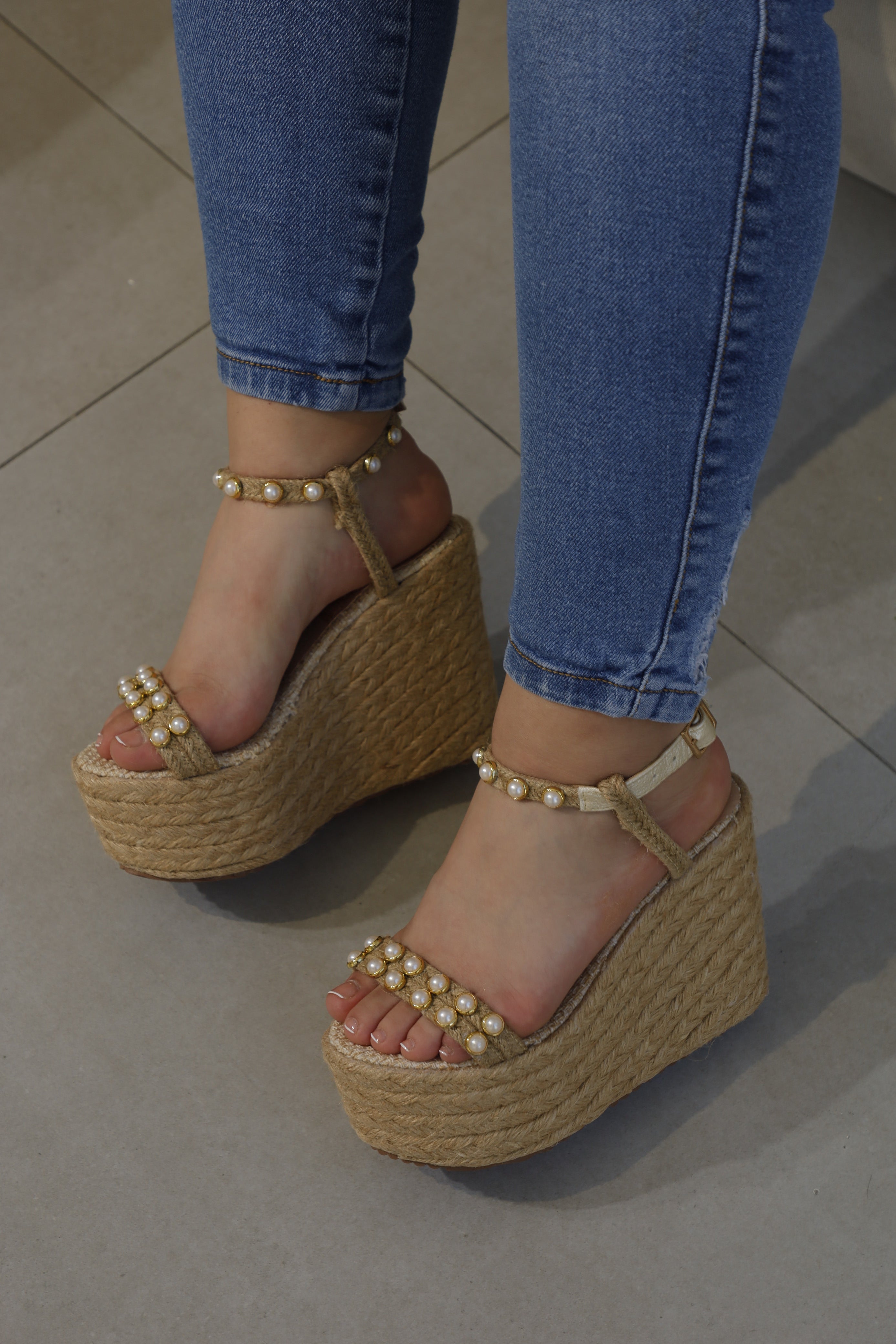 Sandalia Plataforma Yute Helecho 12cm