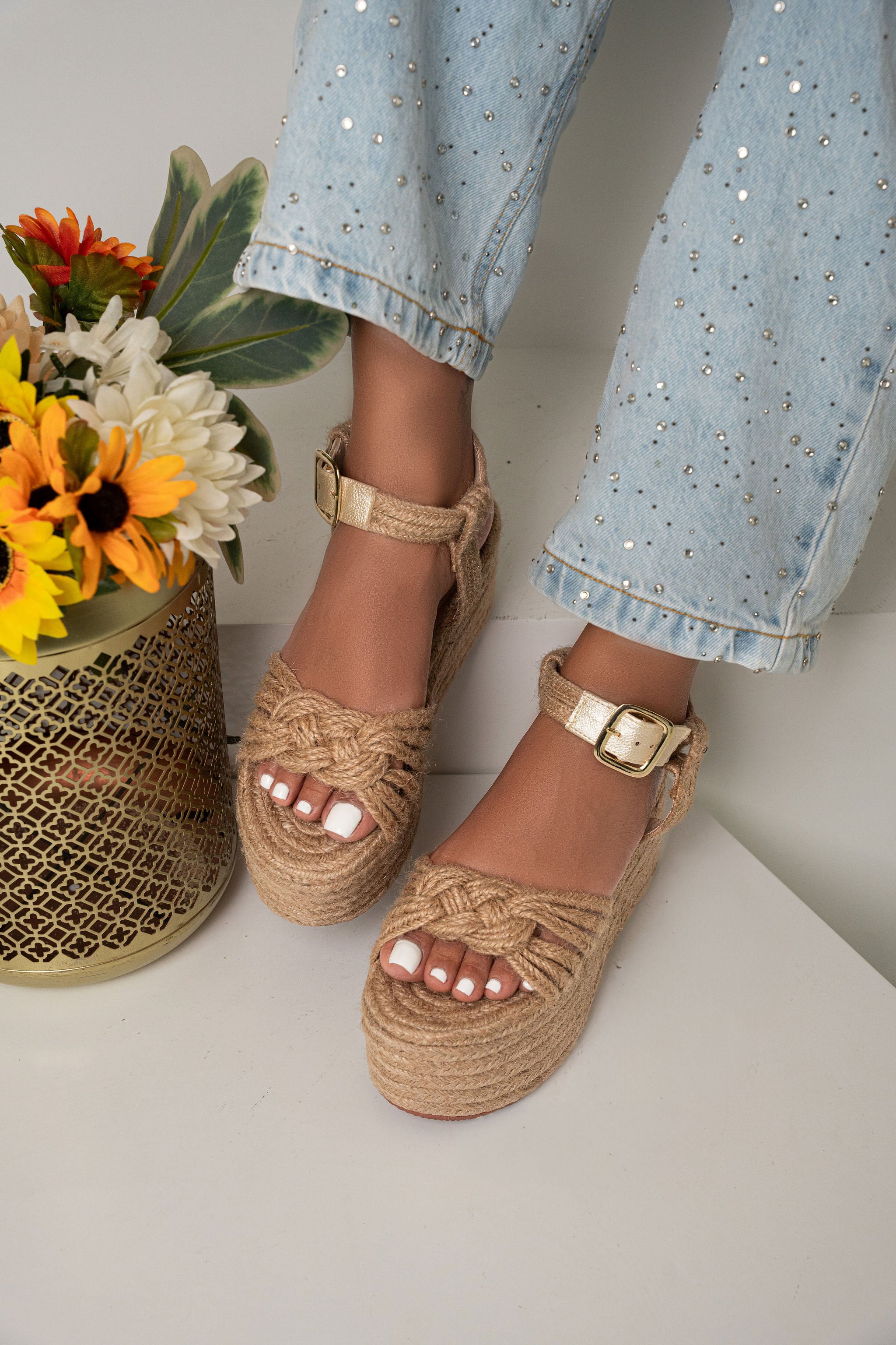 Sandalia Plataforma Yute Mabel 7cm