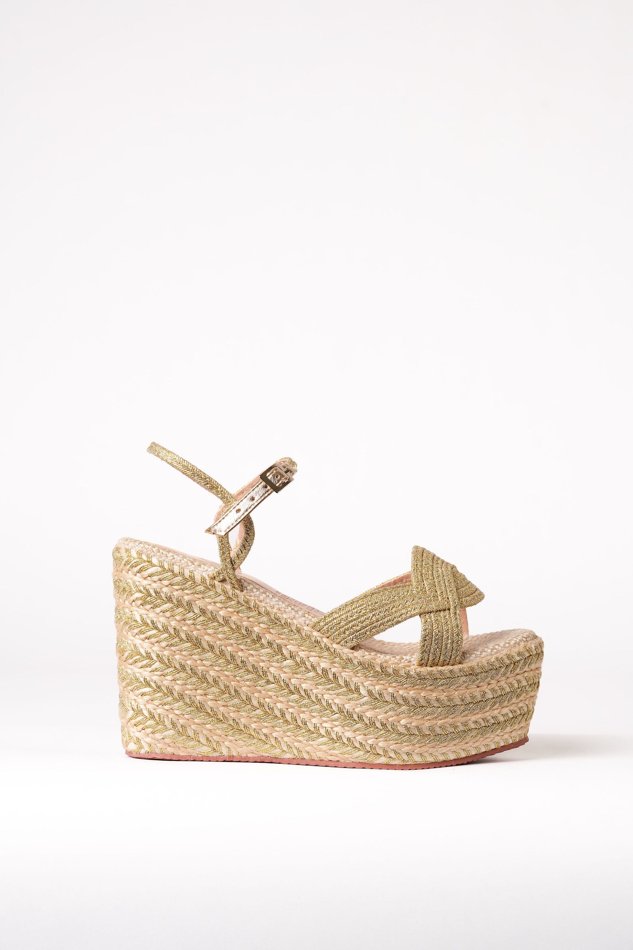 Sandalia Plataforma Yute Oro plateado