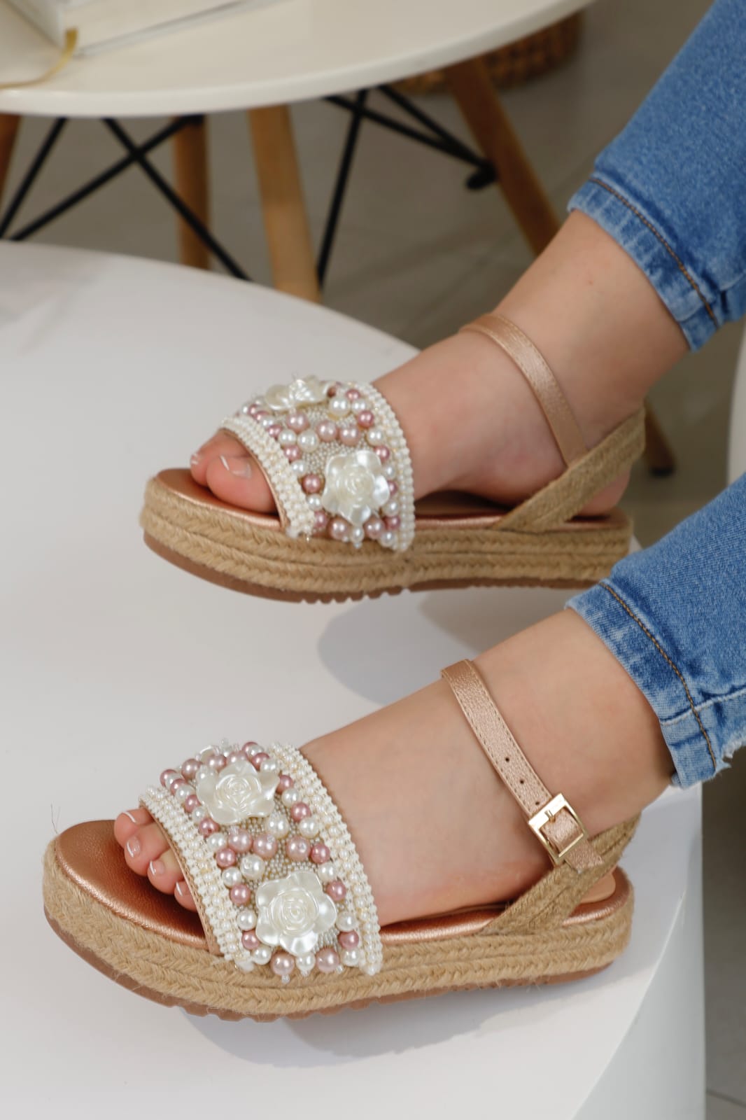 Sandalia Plataforma Yute Cartier rosa