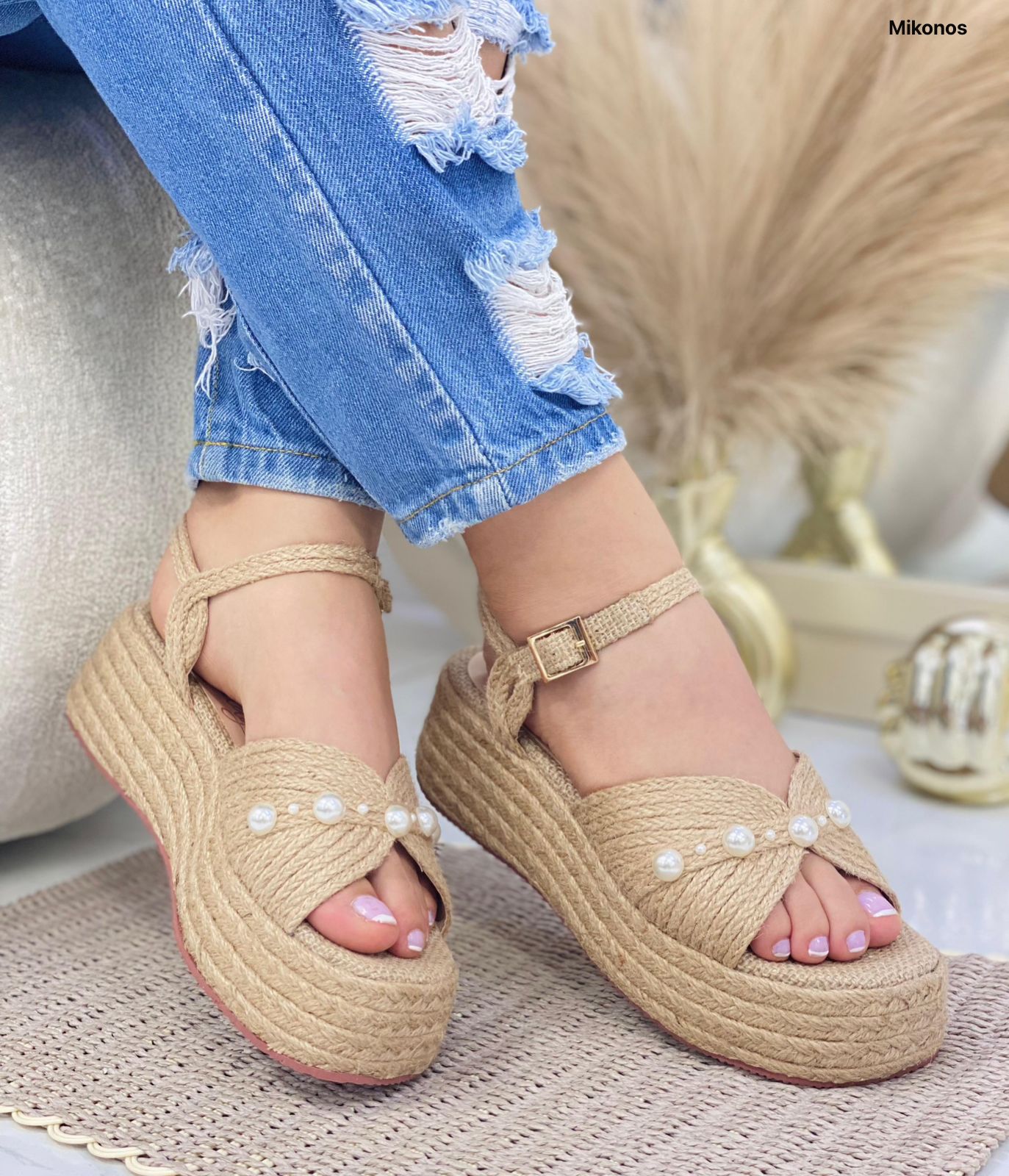 Sandalia Plataforma Yute narciso