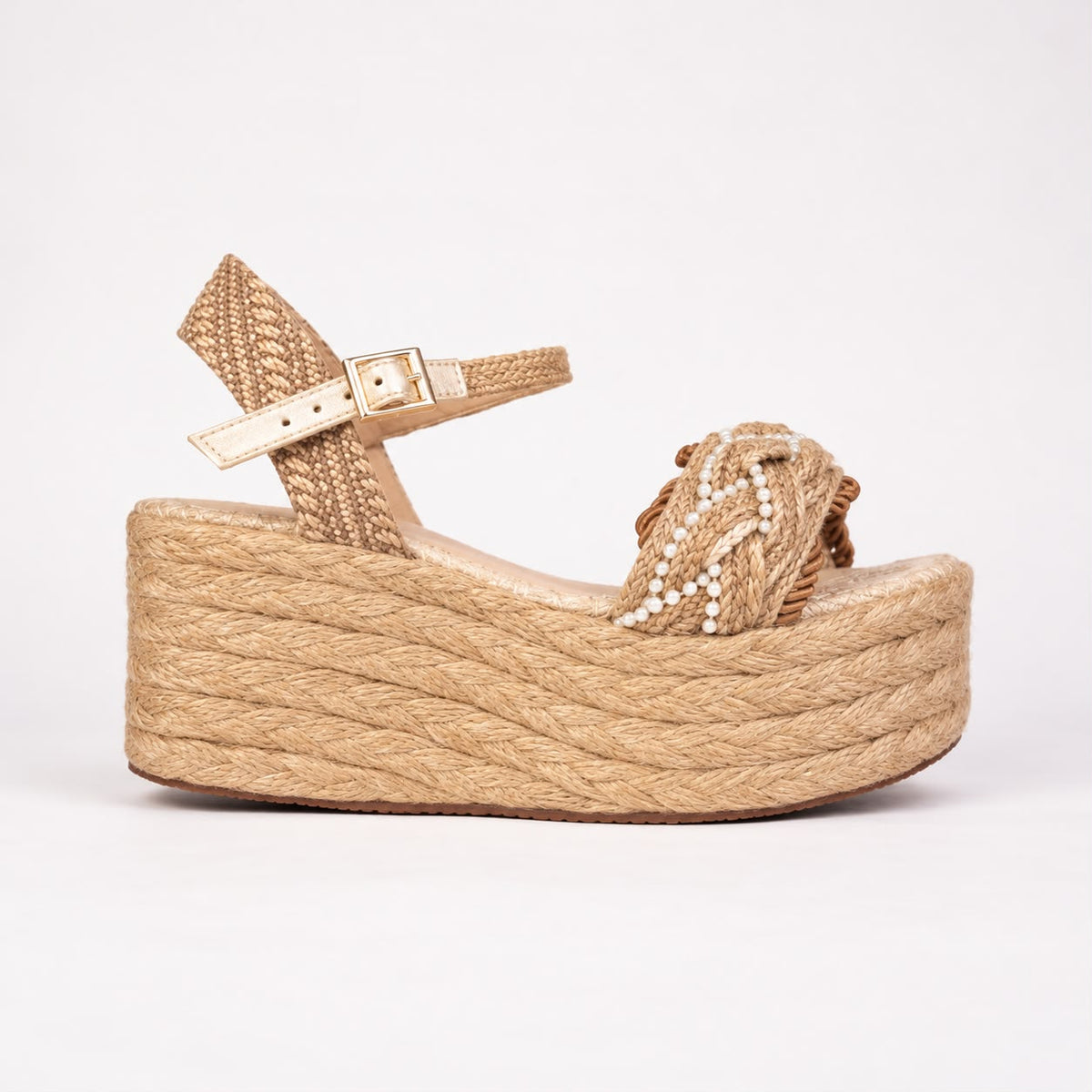 Sandalia Plataforma Yute Trebol 7cm